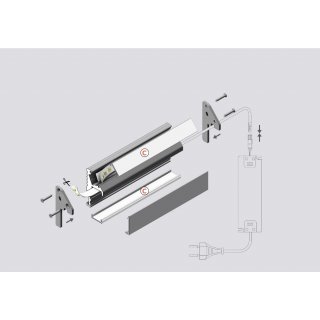 DUO-STEP10-ABD 200cm LED-Profil silber  Teppen-Profil