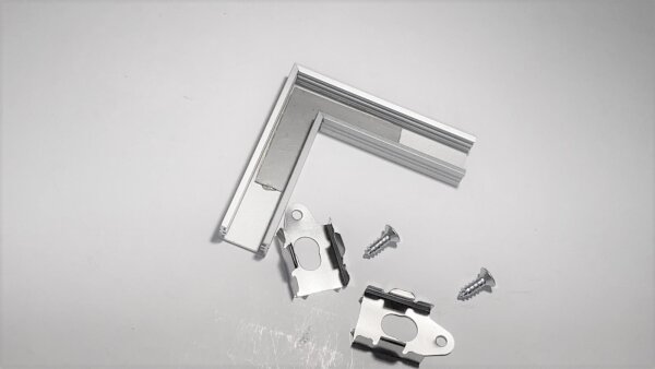 AU-MINI8-L-Verbinder-90 Silber 50x50mm Montageset