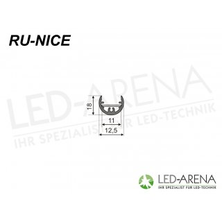 2m RU-NICE Rundprofil LED ALU-Profil Aluminium 200cm