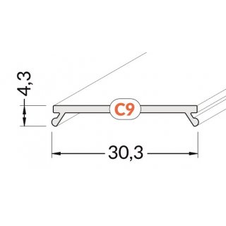 L30 Kunststoffabdeckung  Klick C9 opal VLT 70 %  2m für L30 Profile Matt