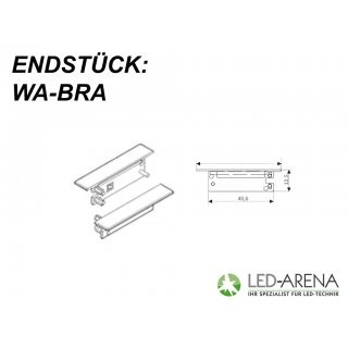 Endstück \WA-BRA\ Aluminium LED Profil LI+RE  SILBER