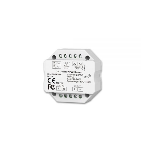 SYON-PRO Universal-Push/Funk Mesh-Triac-Dimmer 230V, 240VA, Phasenan-/Abschnitt wählbar