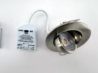 EIONLED 7W Einbauleuchte Edelstahl Flach 770LM Dimmbar IP65 Gekapselt 300°Schwenkbar CCT 3in1 (UWW-WW-NW) DA:68mm T:30mm