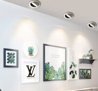 EIONLED 7W Einbauleuchte Schwarz Flach 770LM Dimmbar IP65 Gekapselt 300°Schwenkbar CCT 3in1 (UWW-WW-NW) DA:68mm T:30mm