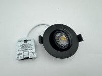 EIONLED 7W Einbauleuchte Schwarz Flach 770LM Dimmbar IP65 Gekapselt 300°Schwenkbar CCT 3in1 (UWW-WW-NW) DA:68mm T:30mm