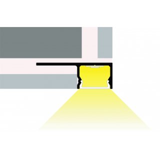 LED-Fliesenprofil  Gerade 180Grad mit Loch 2m 33,5x11,5mm led bis 12mm  einputz 200cm Fliesen Einputzabstand 10,3mm