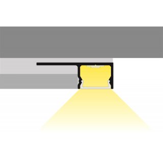 LED-Fliesenprofil  Gerade 180Grad mit Loch 2m 33,5x11,5mm led bis 12mm  einputz 200cm Fliesen Einputzabstand 10,3mm