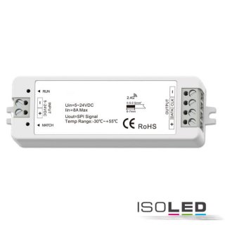 LED FUNK SPI-Controller für 8 - 1024 Pixel inkl. Fernbedienung, 12-24V DC, 8A H0 x B0 x L0mm IP20 12-24V DC