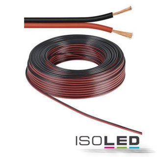 Kabel 25m Rolle 2-polig 0.75mm² H03VH-H YZWL, schwarz/rot, AWG18 H0 x B0 x L25000mm IP20 300V AC