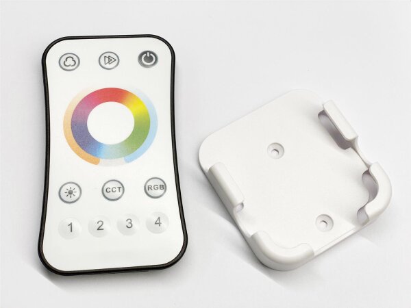 EIONLED Handsender SYON-PRO Fernbedienung Professional RGB+ CCT+Dimm 4 Zonen incl. Weiß Wandhalter excl. Batterie