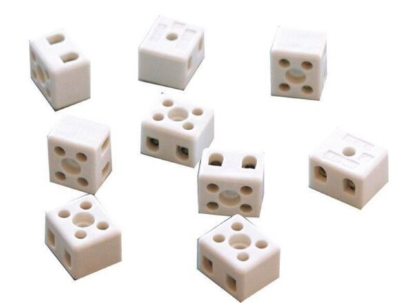 Elektrisches Montagezubehör, Klemme Keramik, Länge: 21 mm, Breite: 18 mm, Höhe: 10 mm, IP 20