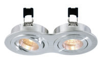 Einbaustrahler, Mira, 2x max. 35 W MR16, Silber,...