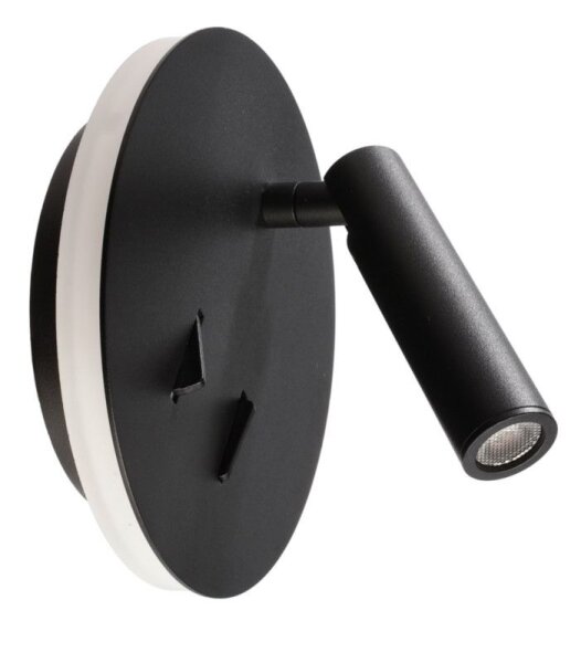 Wandaufbauleuchte, Brahe IV Round, 8,5 W, 3000 K, Schwarz, 220-240 V/AC, 50 / 60 Hz, IP 20