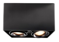 Deckenaufbauleuchte, Mona II, 2x max. 50 W GU10, Schwarz,...