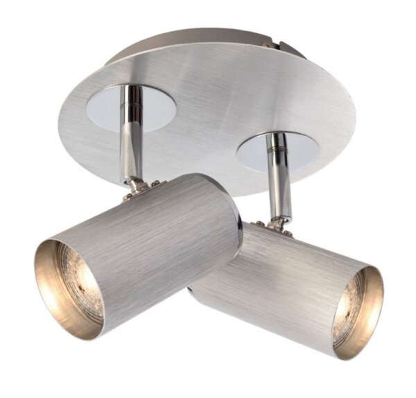 Deckenaufbauleuchte, Indi II, 2x max. 50 W GU10, Silber, 220-240 V/AC, 50 / 60 Hz, IP 20