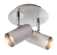 Deckenaufbauleuchte, Indi II, 2x max. 50 W GU10, Silber,...