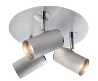 Deckenaufbauleuchte, Indi III, 3x max. 50 W GU10, Silber,...