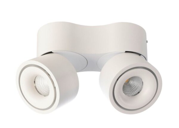 Deckenaufbauleuchte, Uni 2 Mini Double Tilt, 15 W, DIM, 3000 K, Weiß, 220-240 V/AC, 50 / 60 Hz, IP 2