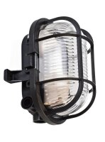 Decken- und Wandaufbauleuchte, Syrma Oval, 1x max. 42 W E27, Schwarz, 220-240 V/AC, 50 / 60 Hz, IP 4