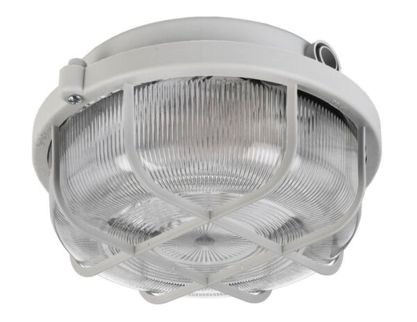 Decken- und Wandaufbauleuchte, Syrma Round, 1x max. 100 W E27, Grau, 220-240 V/AC, 50 / 60 Hz, IP 44