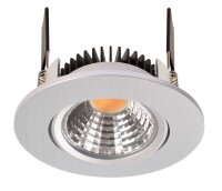 Einbaustrahler, COB-68-24V-4,5 W-2700K-Rund-Silber, Spannungskonstant, 24 V/DC, IP 20
