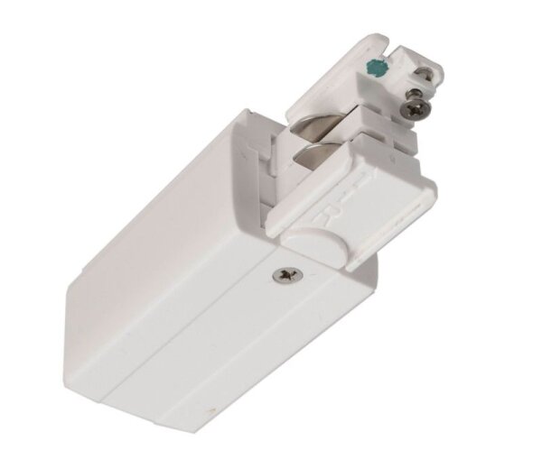 3-Phasen Schienensystem, D Line elektrischer Einspeiser rechts, Verkehrsweiß RAL 9016, 220-440 V/AC,