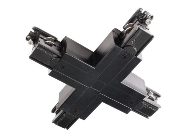3-Phasen Schienensystem, D Line X-Verbinder links-links-rechts-rechts, Graphitschwarz RAL 9011, 220-