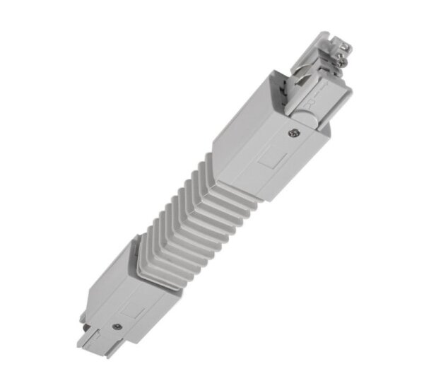 3-Phasen Schienensystem, D Line Flexverbinder links-rechts, Hellgrau, Fenstergrau RAL 7040, 220-440