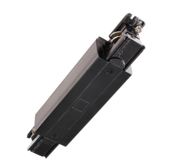 3-Phasen Schienensystem, D Line elektr. Längsverbinder mit Einspeisem. li-re, Graphitschwarz RAL 901