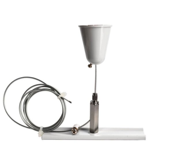 3-Phasen Schienensystem, D Line/Dali Seilabhängungshalter mit Deckenrosette 1,5m, Verkehrsweiß RAL 9