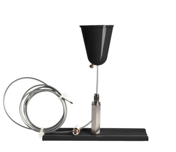 3-Phasen Schienensystem, D Line/Dali Seilabhängungshalter mit Deckenrosette 1,5m, Graphitschwarz RAL