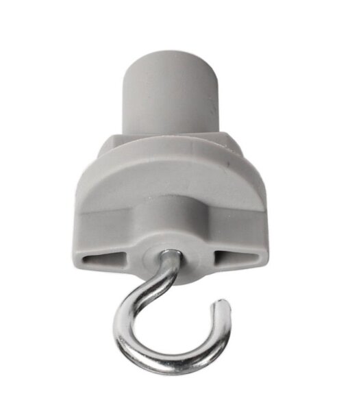 3-Phasen Schienensystem, D Line Schilderhaken, Hellgrau, Fenstergrau RAL 7040