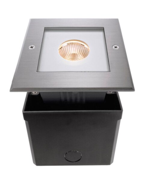 Bodeneinbauleuchte, Square Beam, 7,7 W, 3000 K, Silber, 220-240 V/AC, 50 / 60 Hz, IP 67