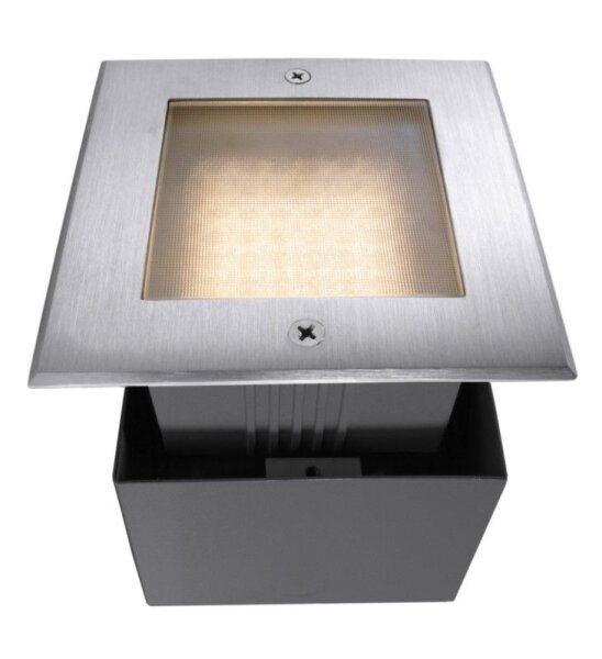 Bodeneinbauleuchte, Square Soft, 3,2 W, 3000 K, Silber, 220-240 V/AC, 50 / 60 Hz, IP 67