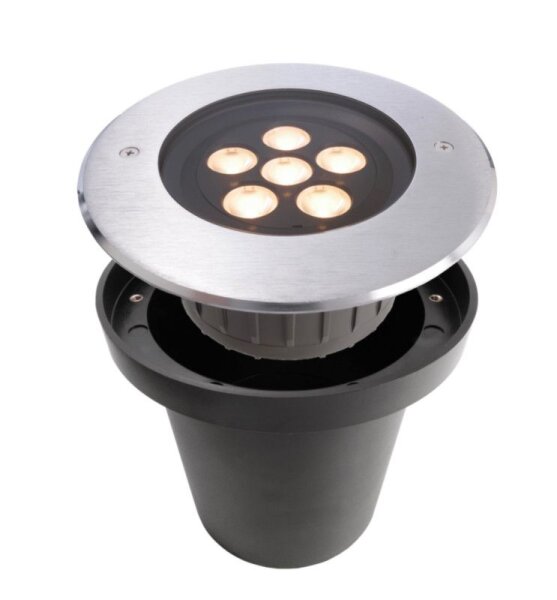 Bodeneinbauleuchte, HP I, 7,6 W, 3000 K, Silber, 220-240 V/AC, 50 / 60 Hz, IP 67