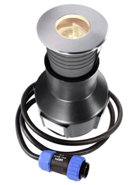 Bodeneinbauleuchte, Fornac, 2,7 W, 3000 K, Silber, Spannungskonstant, 24 V/DC, IP 67