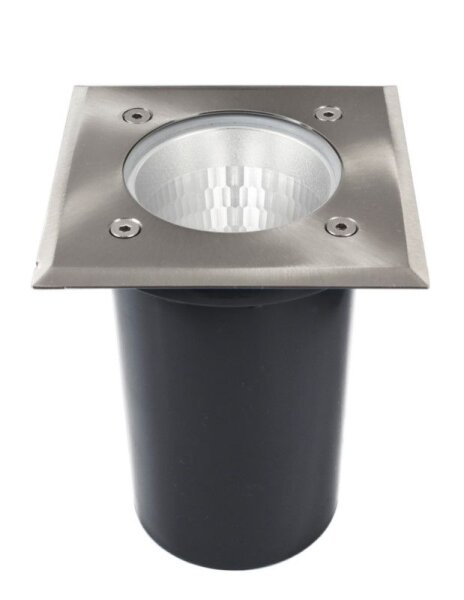 Bodeneinbauleuchte, Phakt Square Set, 1x max. 9 W E27, Silber, 220-240 V/AC, 50 / 60 Hz, IP 67