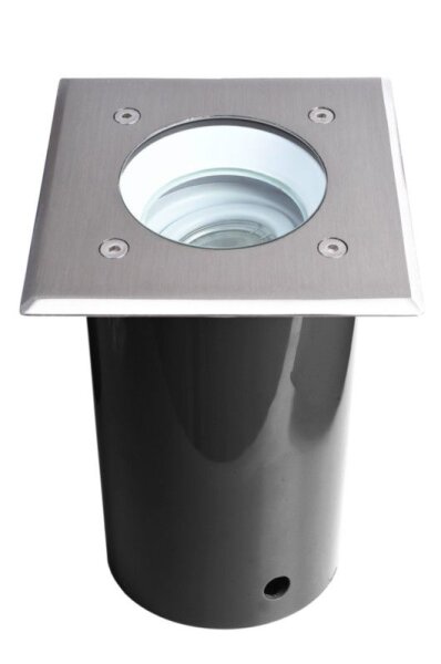 Bodeneinbauleuchte, Pavo Square Set, 1x max. 9 W GU10, Silber, 220-240 V/AC, 50 / 60 Hz, IP 67
