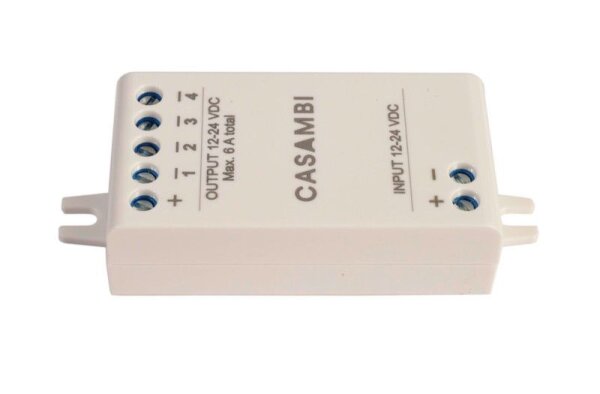 Casambi, Niedervolt BT Dimmer (CV, DC), Casambi BT Dimmer CBU-PWM4 (CV, 12-24V, 6A DC), Spannungskon
