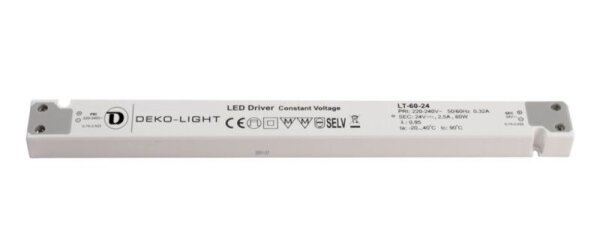 Deko-Light, Netzgerät (CV, DC), LONG-FLAT, CV, LT-60-24, Spannungskonstant, 60.0 W, 220-240 V/AC, Au