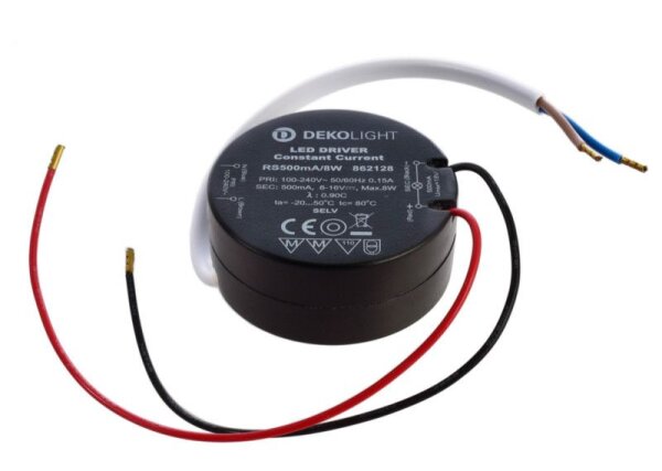 Deko-Light, Netzgerät (CC, DC), ROUND, CC, RS500mA/8W, Stromkonstant, 3,0-8,0 W, 100-240 V/AC, Ausga