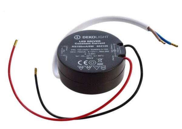 Deko-Light, Netzgerät (CC, DC), ROUND, CC, RS700mA/8W, Stromkonstant, 4,2-8,0 W, 100-240 V/AC, Ausga
