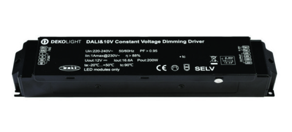 Deko-Light, Netzgerät (CV, DC) dimmbar, BASIC, DIM, CV, 200AD-12V, DALI-Bus / Push / 1-10V, Spannung