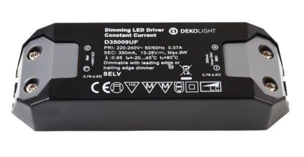 Deko-Light, Netzgerät (CC, DC) dimmbar, BASIC, DIM, CC, D35009UF/9W, Stromkonstant, Dimmbar: Ja, Pha