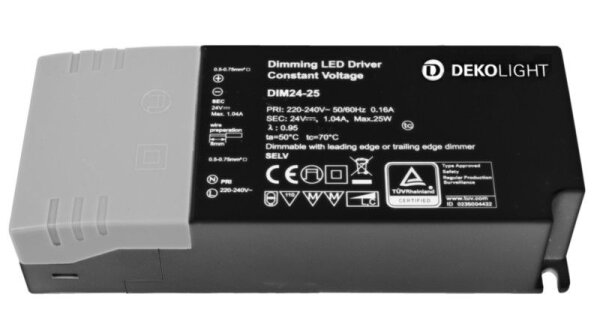 Deko-Light, Netzgerät (CV, DC) dimmbar, BASIC, DIM, CV, 24 V 9.6-25 W, Spannungskonstant, Dimmbar: J