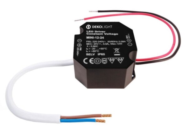 Deko-Light, Netzgerät (CV, DC), OCTO, CV, Mini 24 V/12 W, Spannungskonstant, 12.0 W, 220-240 V/AC, A
