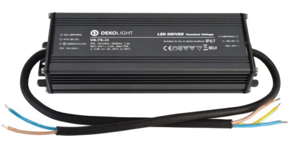 Deko-Light, Netzgerät (CV, DC), IP, CV, V6-75-24, Spannungskonstant, 75.0 W, 100-240 V/AC, Bemessung