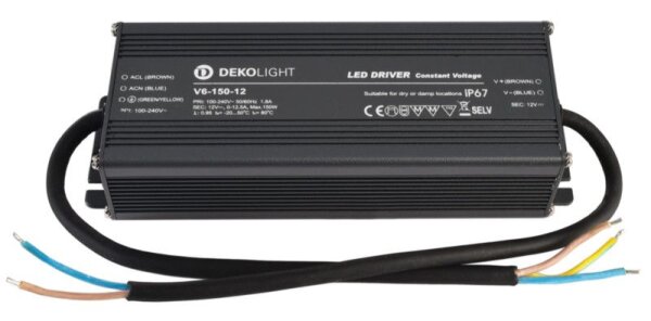 Deko-Light, Netzgerät (CV, DC), IP, CV, V6-150-12, Spannungskonstant, 150.0 W, 100-240 V/AC, Bemessu