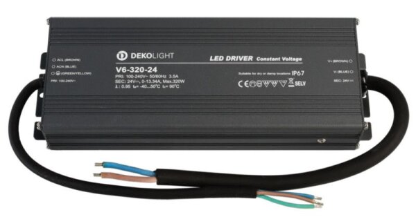 Deko-Light, Netzgerät (CV, DC), IP, CV, V6-320-24, Spannungskonstant, 320.0 W, 100-240 V/AC, Ausgang