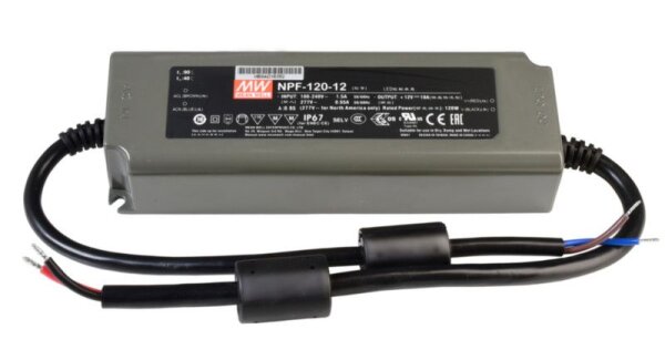 Meanwell, Netzgerät (CV, DC), CV, NPF-120-12, Spannungskonstant, 120.0 W, 90-305 V/AC, Ausgangsspann